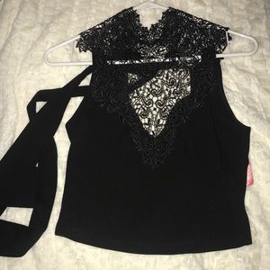 Beautiful black lace crop top!